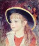 Portrait of a Young Girl in a Blue Hat, 1881 by Pierre-Auguste Renoir