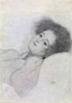 Portrait of a Young Woman Reclining by Gustave Klimt