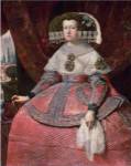 Queen Maria Anna of Spain in a red dress by Diego Velazquez