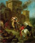 Rebecca Kidnapped by the Templar, Sir Brian de Bois-Guilbert, 1858 by Eugene Delacroix