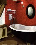 Red Farmhouse Bath I by Elizabeth Medley