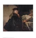Rembrandt van Rijn - Rabbi Size 19x20 by Harmensz Van Rijn Rembrandt