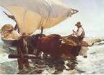 Retour de la Peche, Halage de la Barque by Joaquín Sorolla Bastida