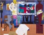 Romare Bearden - Profile/Part II, The Thirties: Artist with Painting and Model, 1981 11x14 by Romare Bearden