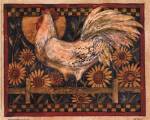 Rooster With Sunflowers by Susan Winget