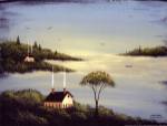 Salt Box by the Lake I by John Sliney