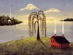 Salt Box by the Lake II by John Sliney