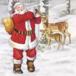 Santa's Gift Bag and Deer by DBK-Art Licensing