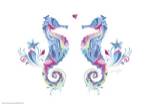 Sea Horses in Love by Green Girl Canvas