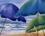 Seaside Umbrellas by Kathleen Denis