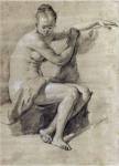 Seated Female Nude by Adriaen van de Velde