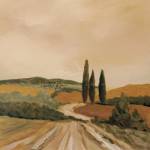 Shady Tuscan Fields by John Clark