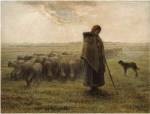Shepherdess and Her Flock by Jean-Francois Millet