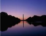 Silhouette of the Washington Monument, Washington, D.C., USA