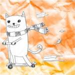 Skateboarding Cat II by Tyler Kearns