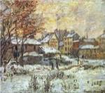 Snow Effect, Sunset by Claude Monet