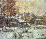 Snow Effect, Sunset by Claude Monet