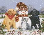 Snowboy with Little Friends by William Vanderdasson