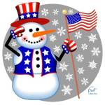 Snowman Patriotic by Mark Frost