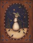 Snowman with Crows by Kim Lewis