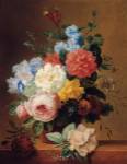 Still Life of Flowers on a Ledge by Georgius Van Os