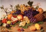 Still Life of Grapes, Pineapple, Figs by Adolf Senff