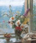 Still Life with Flowers & Chestnuts by Malcolm Milne