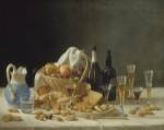 Still Life with Wine Bottles and Basket of Fruit, 1857 by John F. Francis