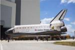 STS-135 Atlantis approaches the VAB