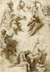 Studies of Figures and Architecture by Perino del Vaga