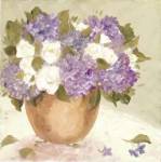Sun Porch Hydrangeas I by Patricia Roberts