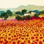 Sunflower Sunset, Tuscany by Hazel Barker