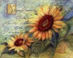 Sunflowers On Blue by Susan Winget