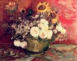 Sunflowers, Roses and other Flowers in a Bowl, 1886 by Vincent van Gogh