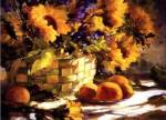 Sunflowers With Purple by Betty Carr