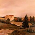 Sunny Tuscan Fields by John Clark