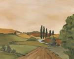 Sunny Tuscan Road by John Clark