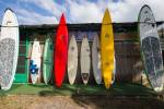 Surfboards Leaning Against Beach Shack, Hawaii by Panoramic Images