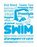 Swimming Word Cloud - Blue by Sports Mania
