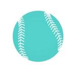 Teal Softball on White by Sports Mania