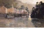 Ted Goerschner - Morning Harbor, Mendocino Size 36x26 by Ted Goerschner