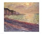 The Beach at Pourville, Setting Sun by Claude Monet