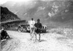 The Belgian Maurice Geldhof is climbing part of the Aubisque on foot. Tour de France 1928