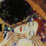 The Kiss (head detail) by Gustave Klimt