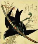 The Little Raven with the Minamoto clan sword by Katsushika Hokusai