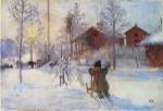 The Yard and the Washhouse by Carl Larsson