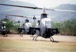 Three AH-1 Cobra gunship helicopters