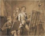 Three Young Artists in a Studio by Louis-Leopold Boilly