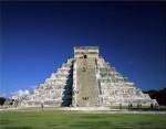 Tourists climbing on a pyramid, El Castillo, Chichen Itza Mayan, Yucatan, Mexico