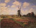 Tulip Fields with Windmill by Claude Monet